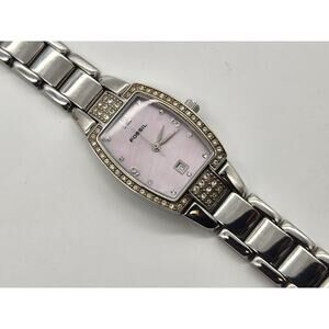 New Battery Fossil F2 Silver Tone Womens Watch ES-1404